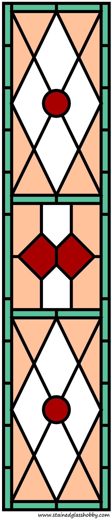 Stained glass door panel color pattern