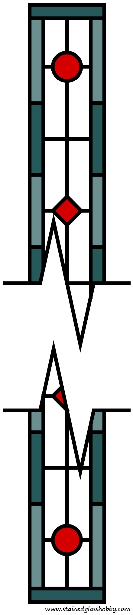 Long stained glass panel design