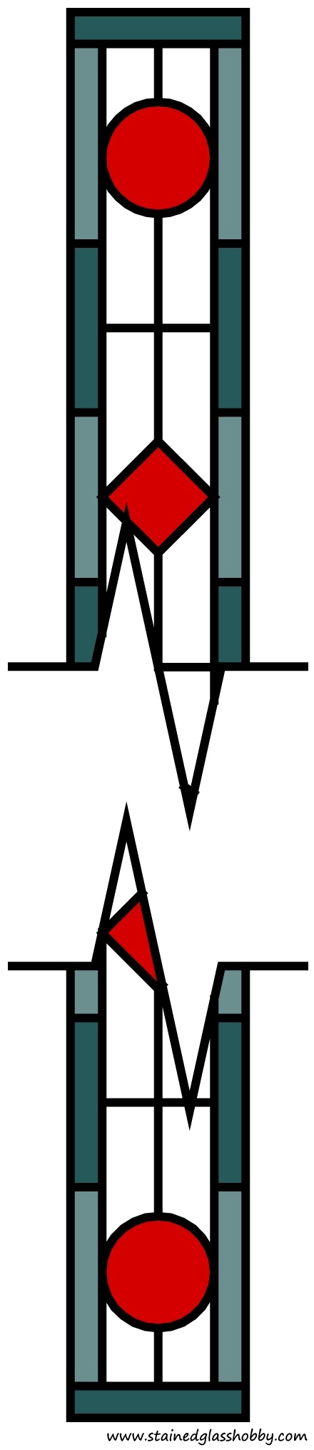 Variable length pattern for stained glass panels