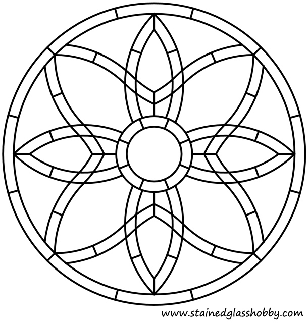Celtic knot round panel stained glass design