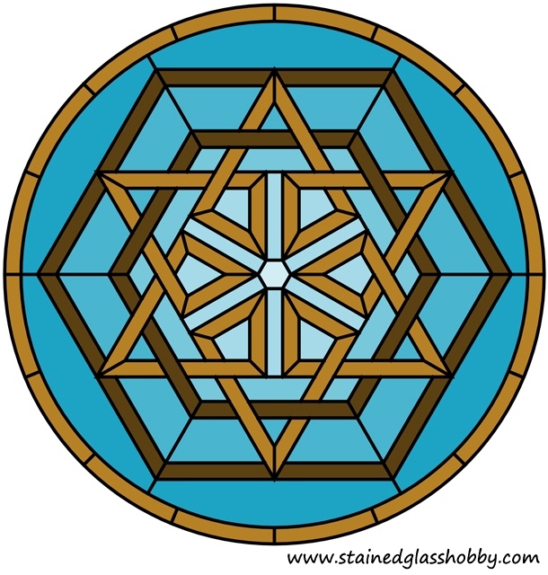 Star and hexagons Celtic knot panel pattern