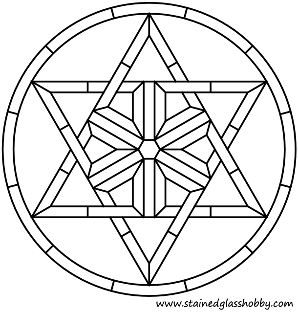 Stained glass star celtic knot pattern