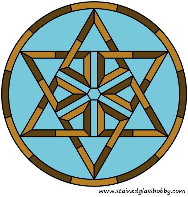 Star Celtic knot round panel pattern
