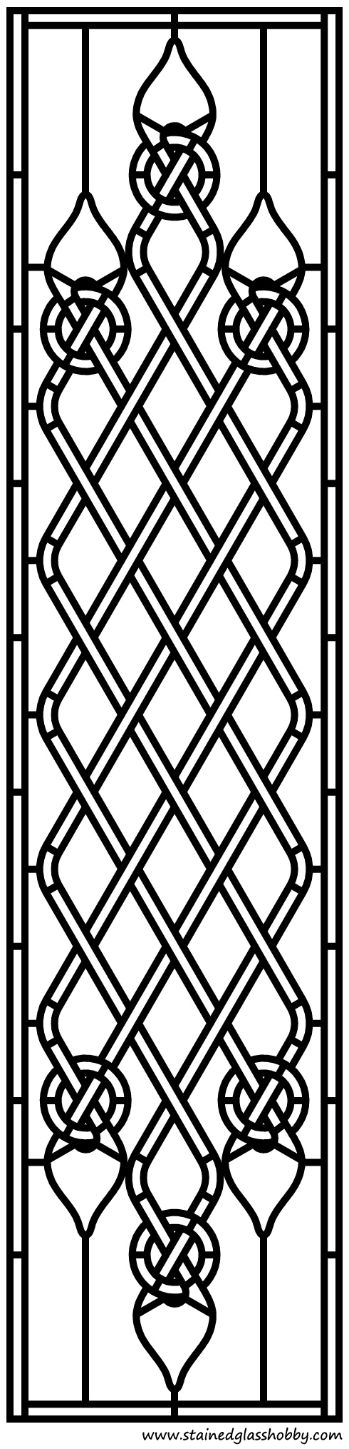 Celtic pattern stained glass design outline