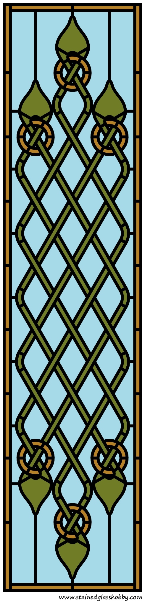 Celtic pattern stained glass panel design