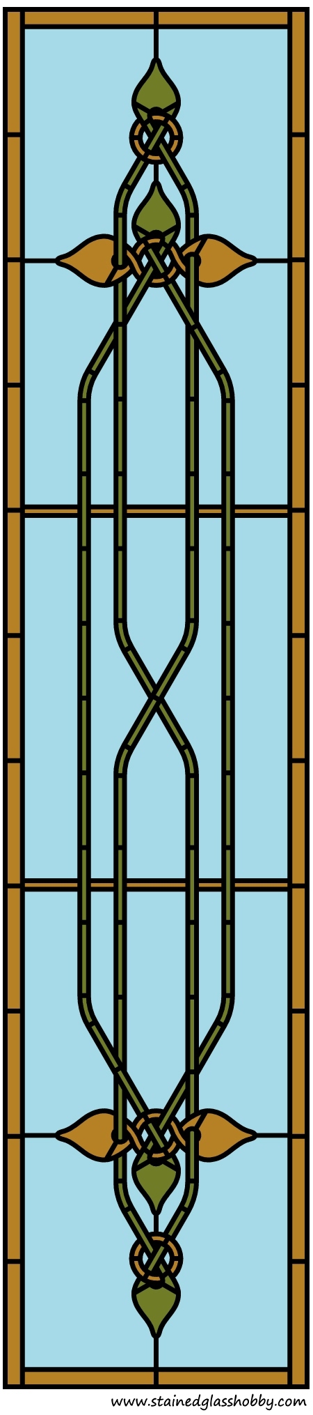 Celt knot stained glass door panel design