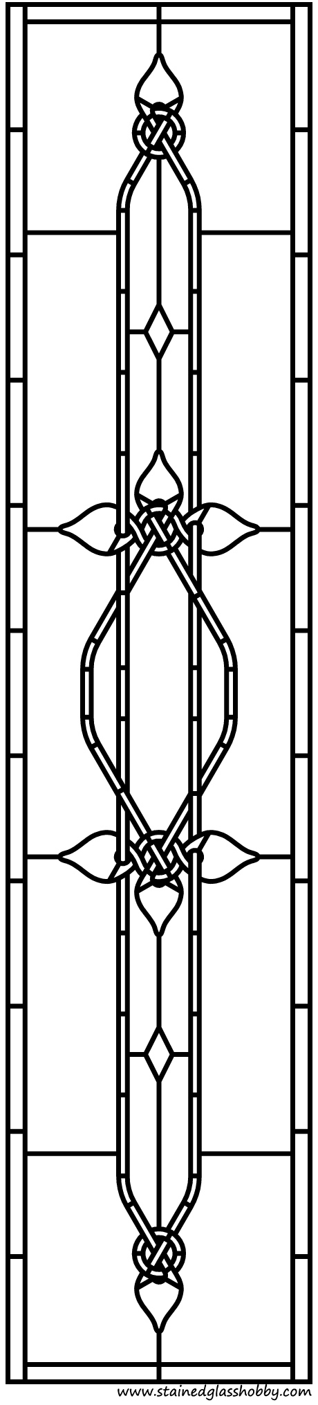 Stained glass door panel pattern