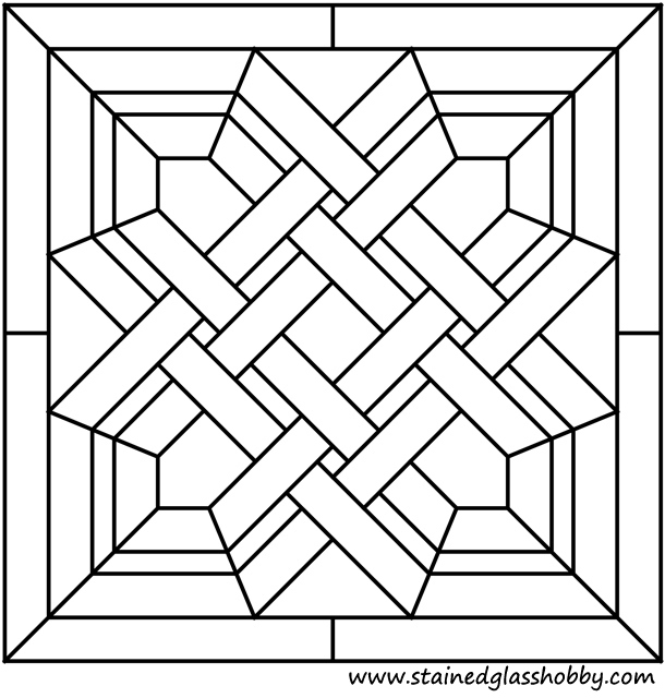 Celtic stained glass panel pattern