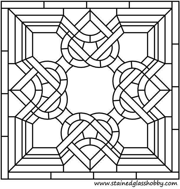 Square stained glass pattern
