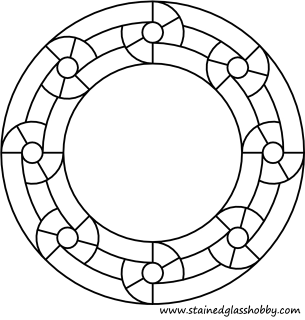 Stained glass mirror design pattern