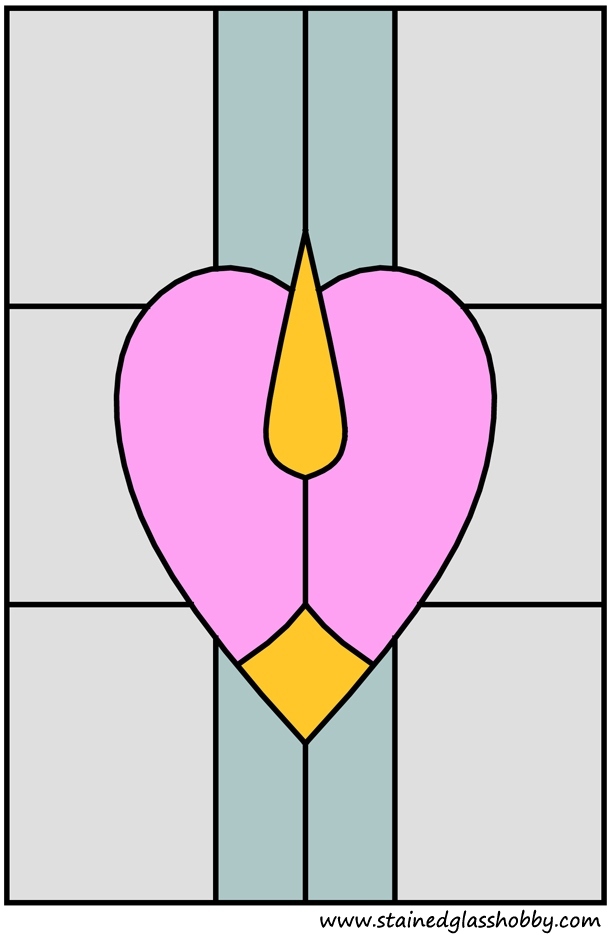 Color heart shape window design