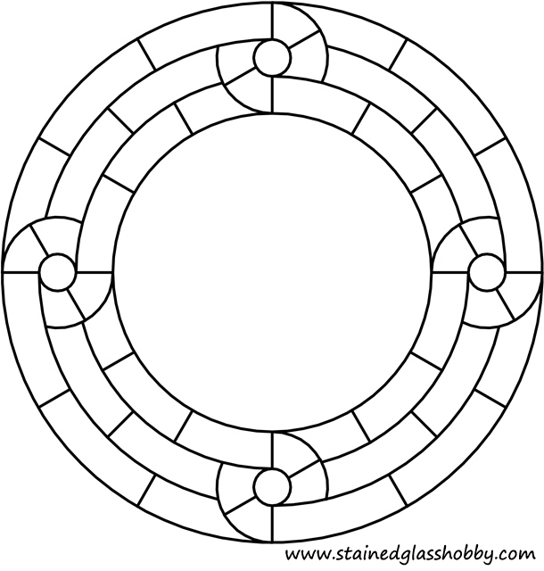 Round stained glass mirror pattern