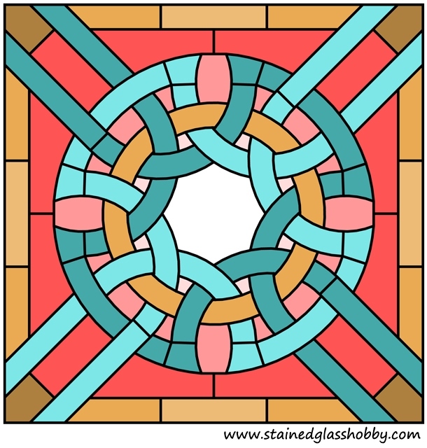 Stained glass color panel pattern