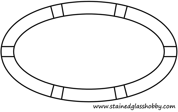 Elliptical frame stained glass pattern