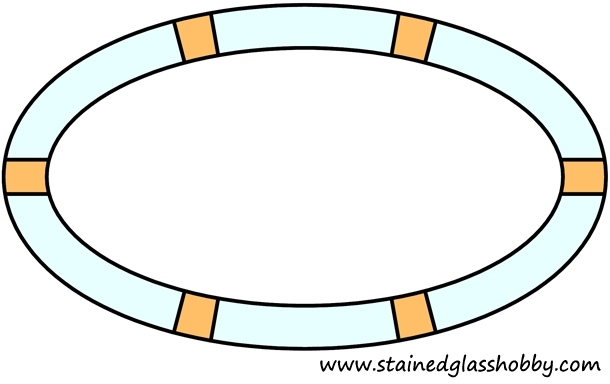 Elliptical frame stained glass design