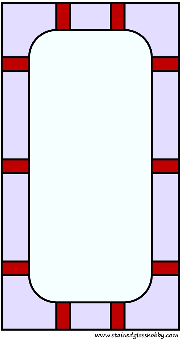 Rectangular frame stained glass color design