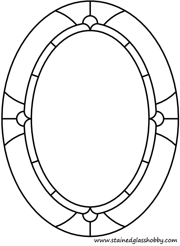 Stained glass elliptical frame border design