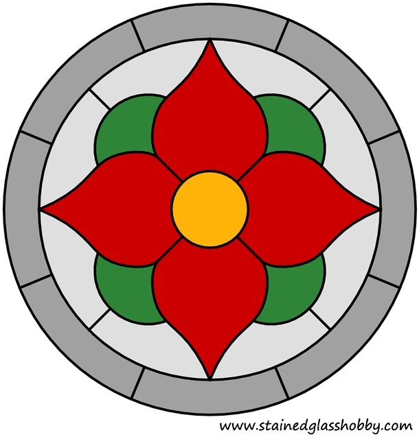 Color flower stained glass design