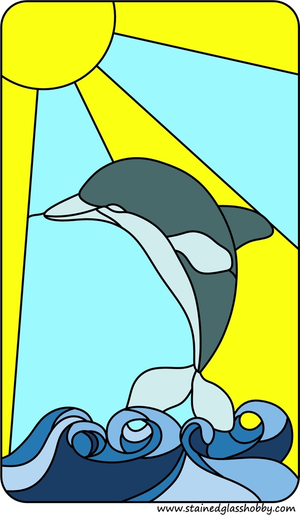 stained glass dolphins