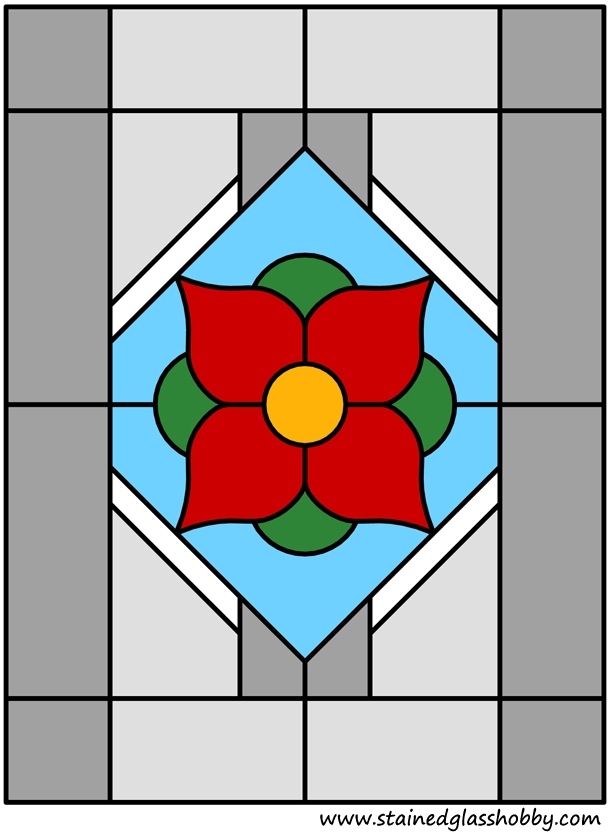 Color stained glass flower design