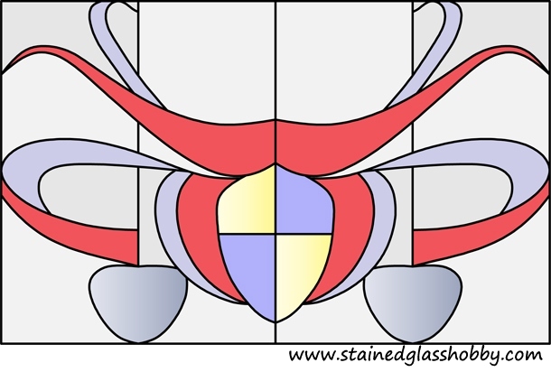 Coat of arms design in leaded glass