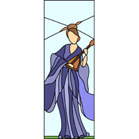 Chinese woman stained glass pattern