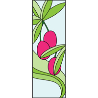 Cherries stained glass panel