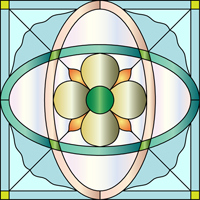 Square stained glass design 1