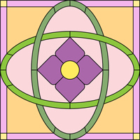Square stained glass design 2