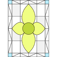 Rectangular stained glass panel