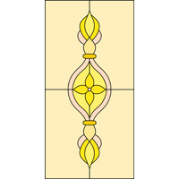 Rectangular stained glass large pattern