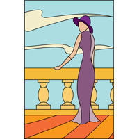 Lady stained glass design