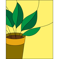 Stained glass plant panel