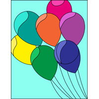 Colourfull balloons pattern stained glass