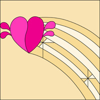Heart with rainbow stained glass design