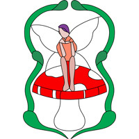 mushroom thumbelina stained glass design