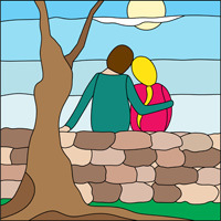 boy girl stained glass pattern