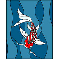 red and white koi