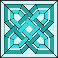 Square panel Celtic stained glass