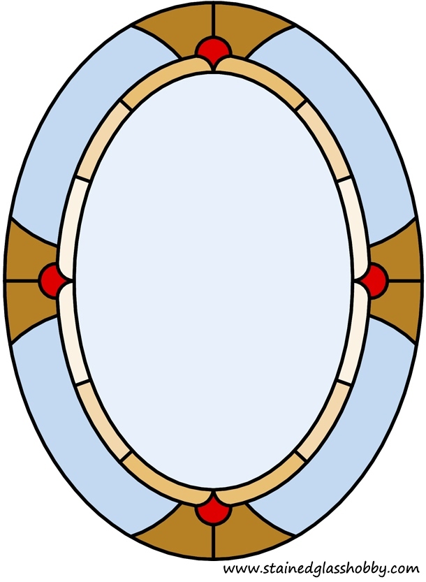 Stained glass elliptical frame border